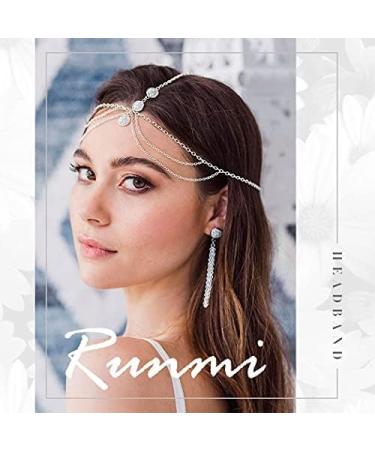 Runmi Rhinestone Head Chain - Layered Bridal Headpiece & Gold Crystal Hairpiece for Brides & Bridesmaids | Festival Hair Accessories - Buy Online on GoSupps.com