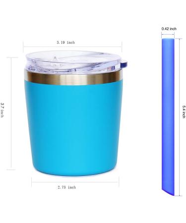 Colorful PoPo Stainless Steel Mom and Kids Tumbler Set - Stackable Toddler Cups with Lid and Straws - 8oz (Green Yellow) - Buy Online on GoSupps.com