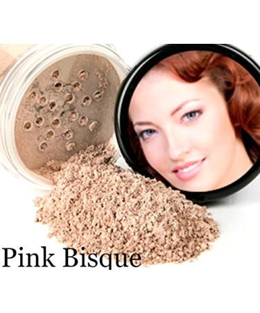 Pink Bisque Foundation Mineral Makeup - 30g Jar | Matte Loose Powder for Full Coverage & Long-Lasting Wear | SPF 18 | All Skin Types - Buy Online on GoSupps.com