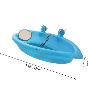 Portable Bird Bath with Mirror for Small Parakeet Cage - Large Parrot Fountain Accessories for Lovebird, Finch, Budgie, Canary - Buy Online on GoSupps.com
