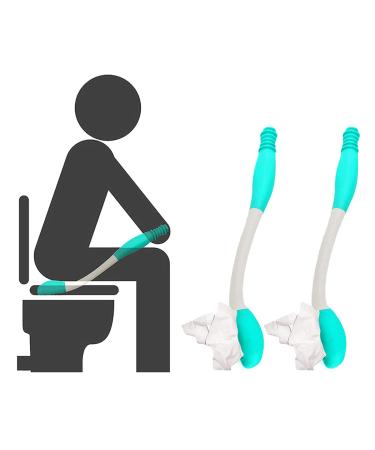 2-Pack Toilet Aids Wiping, Toilet Aids for Motion Assistance,Toilet aids for Wiping, Long Reach Tissue Aids, Tissue-Stick Toilet Helper, Elderly, Pregnancy, Handlicap, Disabled Green