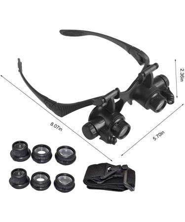 Headband Magnifier 10X 15X 20X 25X LED Head Magnifier Light Glasses Watchmaker Jewelry Optical Lens Glass Loupe Magnifying Glass - Buy Online on GoSupps.com