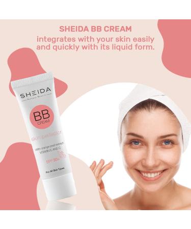 Sheida BB Cream 50ml SPF 30 - UVA+UVB Protected Skin Perfector with Orange Peel Extract - Moisturizing Mineral Sunscreen for Flawless Coverage and Line Repair - Buy Online on GoSupps.com