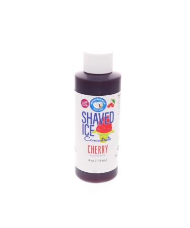 Cherry Shaved Ice and Snow Cone Unsweetened Flavor Concentrate 4 Fl Oz Size (makes 1 gallon of syrup with sugar and water added)