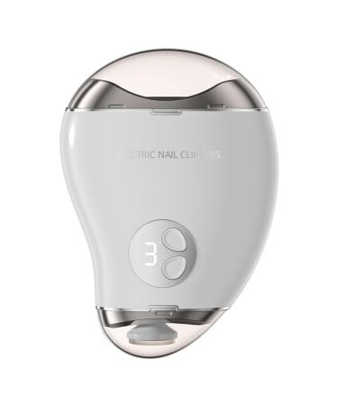 Cordless Electric Nail s - Nail Trimming Cutter Set | Toe Nail Trimming Cutter | Double-Head Trimming Nail Sharpener | 3-Speed Safe Mango Shape Adults Electric Nail Trimmer for Children White