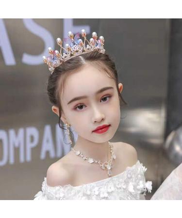 FRCOLOR Girls Crown Tiara - Rhinestone Butterfly Pearl Headband for Wedding Prom & Party - Buy Online on GoSupps.com