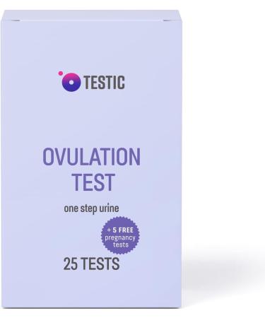 Testic 25 Ovulation LH Test Strips Predictor Kit (25 Count) + 5 Free Pregnancy Test Strips - Reliable Ovulation and Pregnancy Testing - Buy Online on GoSupps.com