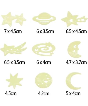 24 3D Glow in The Dark Galaxy Planets Stars Moon Wall Decals for Kids Bedroom Decor - Buy Online on GoSupps.com