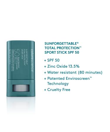 Colorescience Sunforgettable Sport Stick SPF 50 - Mineral Broad Spectrum, Water/Sweat Resistant, Reef Safe - 1 Count - Buy Online on GoSupps.com