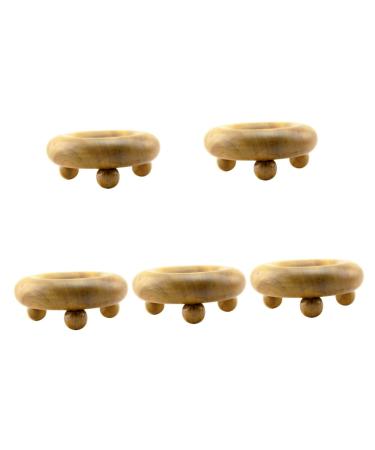 Lurrose 5st massager back roll -massage roller hand massage roller muscle roller stick shoulder massage roller Thai roller roller muscle massage roller Older wood handy