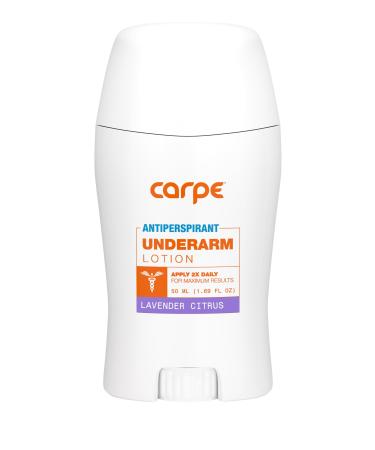 Carpe Underarm Antiperspirant and Deodorant Clinical strength with Lavender Citrus scent Combat excessive sweating Stay fresh and dry Great for hyperhidrosis Lavender Citrus 1.69 Fl Oz (Pack of 1)
