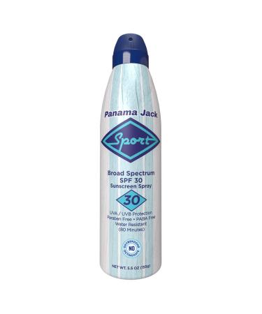 Panama Jack Sport Sunscreen Spray - SPF 30 Broad Spectrum UVA/UVB Protection PABA Paraben Gluten & Cruelty Free Water Resistant (80 Minutes) 5.5 OZ (Pack of 2) 5.5 Ounce (Pack of 2) - Buy Online on GoSupps.com