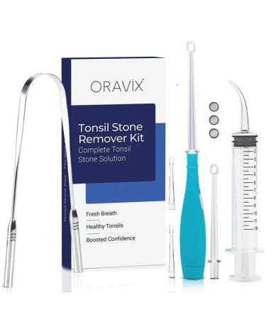 ORAVIX Tonsil Stone Remover| Tonsil Stone Removal kit| Easy Home Tonsil Stone Treatment| Tonsillolith Removal Tool| Tonsil Stone Removal Vacuum with Lighted Medical Pick, Irrigator & Tongue Scrapper
