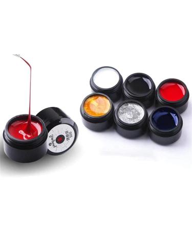 6 Colors Nail Art Gel Nail Painting Gel Wire Drawing Nail Polish Gel Nail Art Gel Paint For DIY Manicure Nail Art Decoration - Buy Online on GoSupps.com