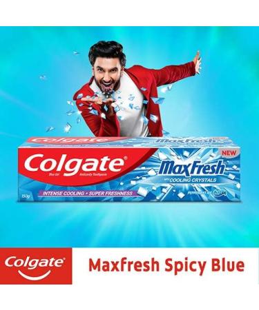Colgate Max Fresh Blue Gel Anticavity Toothpaste Peppermint Ice - 600 g (150 g - Pack of 4)(21.1 Ounce) - Buy Online on GoSupps.com
