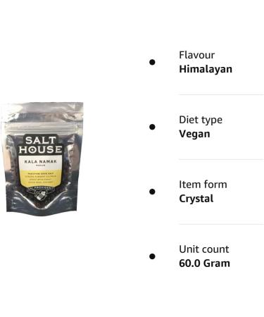 Kala Namak Rock Salt Gourmet Himalayan Black Salt Medium Grain 60g - Buy Online on GoSupps.com