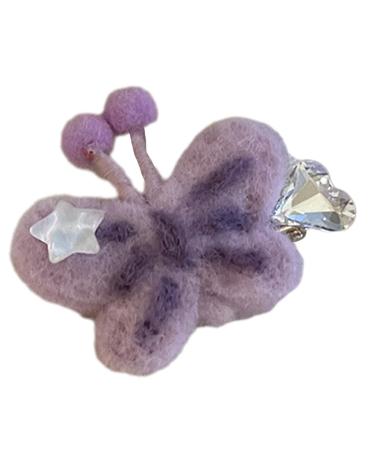 hgnxa Cute Butterfly Shape Hairpins Hot Girls Cartoon Plush Hair Clip Spring r Hair Clip for Woman Ponytail Hair Clip 5