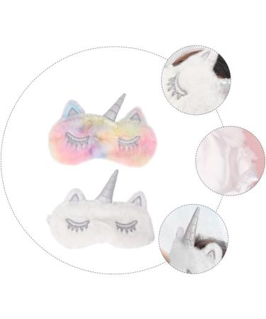FRCOLOR Unicorn Eye Patch - 2pcs White Plush Sleep Stickers for Restful Eyes | International Shipping Available - Buy Online on GoSupps.com