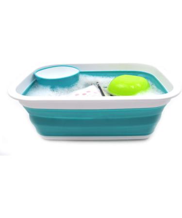 SAMMART 9.2L Collapsible Tub - Portable Outdoor Picnic Basket/Crater - Foldable Shopping Bag - Space Saving Storage Container (Bright Blue) - Buy Online on GoSupps.com