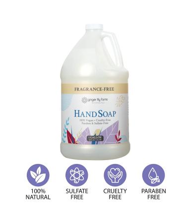 Ginger Lily Farms Botanicals All-Purpose Liquid Hand Soap Refill - Fragrance Free - 1 Gallon (128 fl oz) - Vegan & Cruelty-Free - Buy Online on GoSupps.com