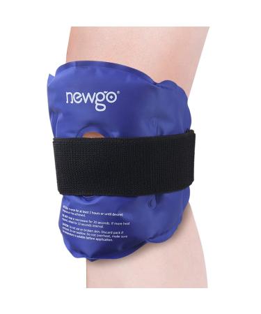 NEWGO Knee Ice Pack for Injuries Reusable Gel Knee Ice Pack Wrap for Knee Replacement Sugery Hot or Cold Therapy Knee Ice Wrap for Knee Pain Relief Arthritis Bruises Swelling - Blue
