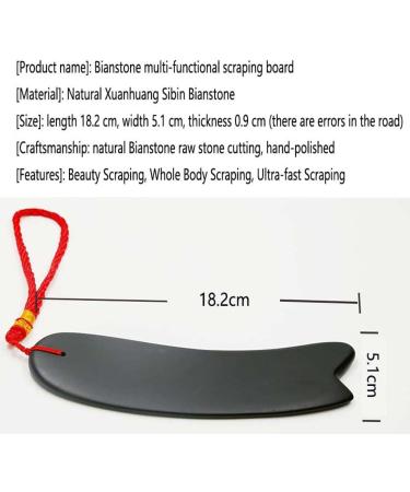 18cm Bian Stone Gua Sha Board | Natural Anti-Aging Scraping Massage Tool for Puffiness Reduction & Facial Treatment - Buy Online on GoSupps.com
