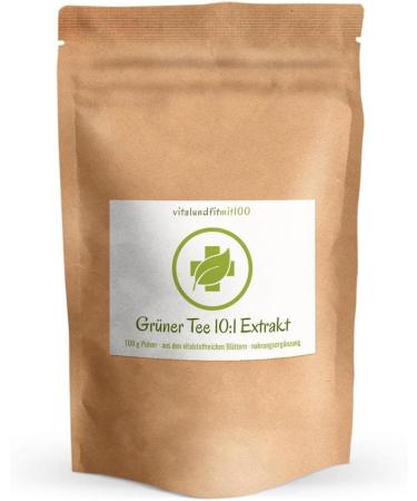 Premium Green Tea 100g - 10:1 Concentrated Extract 50% Polyphenols Vegan Rich in Caffeine - Camellia Sinensis - Buy Online on GoSupps.com