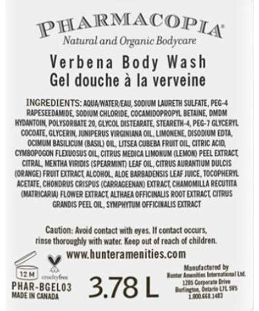 Pharmacopia Natural Organic Shower Gel Body Wash - 1 Gallon | Eco-Friendly & Invigorating - Buy Online on GoSupps.com