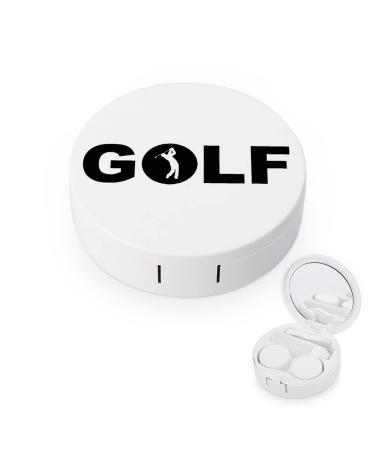 Play Golf Round Case For Contact Lens Kit Storage Box with Mirror Printed