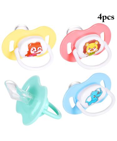4pcs Cartoon Silicone Pacifiers - Cute Safe & Portable Sleep Aid for Newborns with Cover - International Shipping Available - Buy Online on GoSupps.com