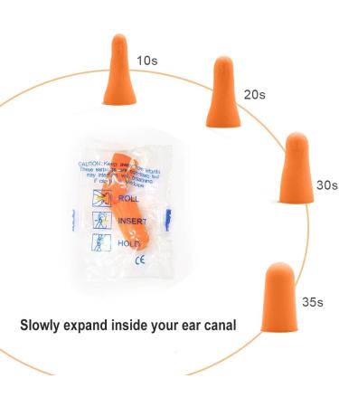 50 Pair 32dB NRR Disposable Foam Earplugs - Individually Wrapped Soft Ear Plugs for Sleep, Travel, Concerts, Shooting, Hunting, Study, Work - Orange - Buy Online on GoSupps.com