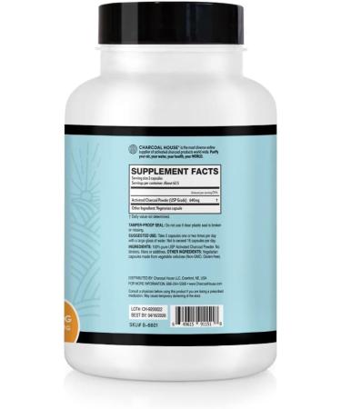 Activated Charcoal Capsules 125 Vegetarian Capsules 320mg - Vegan 100% Pure Coconut Shell Charcoal No Filler - Buy Online on GoSupps.com