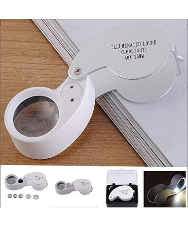 Magnifier Mini 40X Jewelers Power Magnifier Loupe Magnifier Eyes Jewelry Shop Silver LED Lights Folding Magnifier Jeweler Magnifier - Buy Online on GoSupps.com