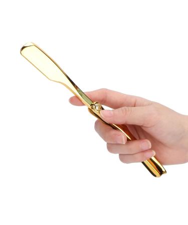 Professional Gold Razor Holder | Foldable Straight Edge Barber Blade Holder for Men | eCommerce International Shipping - Buy Online on GoSupps.com