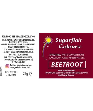 Sugarflair Beetroot Spectral Food Colouring Paste - 25g | Highly Concentrated Dye for Sugar Pastes, Buttercream, Royal Icing & Cakes - Buy Online on GoSupps.com
