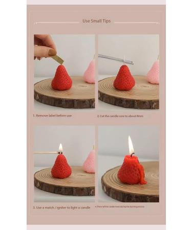 Cute Strawberry Soy Wax Candle | Mini Decorative Scented Candles for Bedroom & Bathroom | Perfect for Parties - International Shipping Available - Buy Online on GoSupps.com