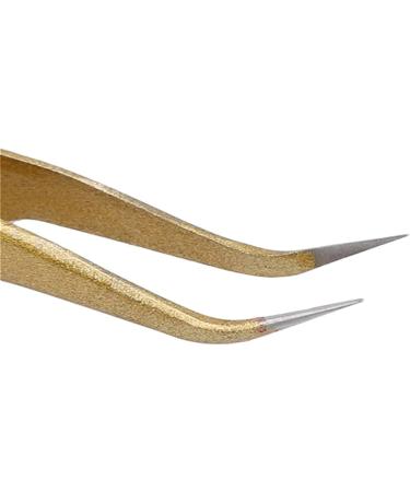 Professional Stainless Steel Golden Eyelash Extension Tweezers - Precision Tool for Lash Supplies - Buy Online on GoSupps.com