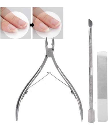 Dead Skin Scissors Nail File Steel Pusher - Trim Dead Skin Polish Nails - Manicure Set for Clean & Healthy Nails - Durable & Eco-Friendly - Buy Online on GoSupps.com