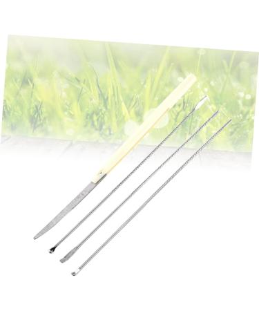 Stainless Steel Ear Cleaning Tool Set - Long Handle Ear Spoon & Grill - Silver Ear Scoop - Ear Care Kit - Buy Online on GoSupps.com