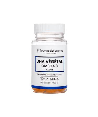 Roches Marines - DHA Vegetable Supplement - Omega 3 Vegan - Brain Care - Ally of the Heart - 30 Capsules - Developed in France