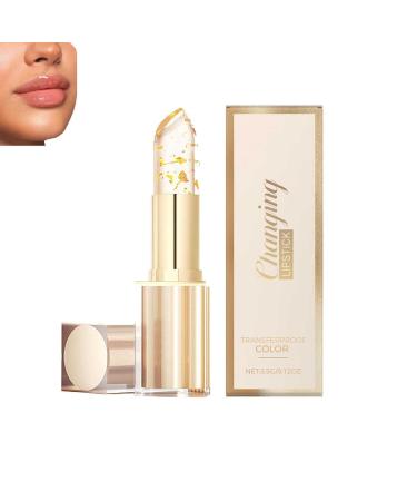Transferproof Color Changing Lipstick Color Changings Lipstick Gold Foil Magic Temperature Color Change transparente Lipsticks Moisturizer Long Lasting 24 Hours Lip Balm for women (1pcs)