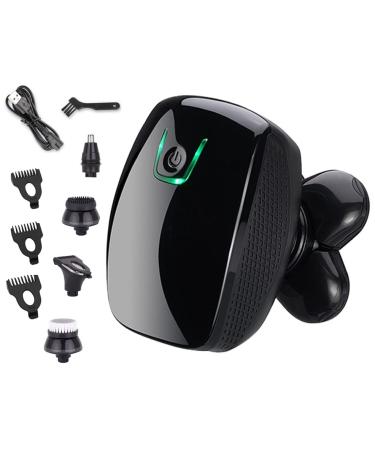 Head Shavers for Bald Men 6 in 1 Men's Electric Shaver Hair Trimmer Body Shaver USB Rechargeable Waterproof Shaver Nose Hair Trimmer Bald Head Razor Black-6in1
