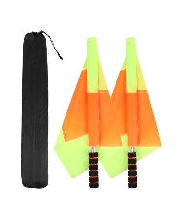 2PCS Football Referee Flag, Soccer Ref Flags Football Rugby Linesman Hand Flags with Storage Bag, Waterproof Referee Soccer Flag for Soccer Football Hockey Training Match 13.78x13.78inch