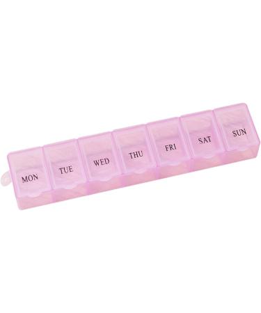 Pill Box Organiser 7 Day One Time a Day Pill Dispenser Storage Case for Medication Supplements Vitamins and Cod Liver Oil Pink - Buy Online on GoSupps.com