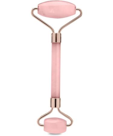 Brookstone Face Skin Care Roller - Dual-Sided Rose Quartz Massager for Anti-Aging & Lymphatic Drainage - Premium Facial Tool in Blush Pink - Buy Online on GoSupps.com