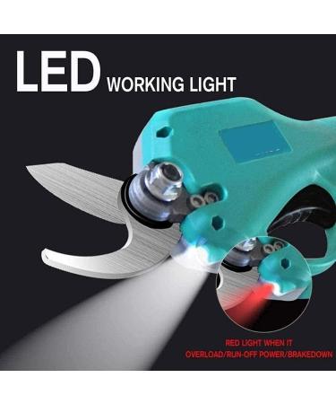Electric Pruning Shears 0-30Mm with Rechargeable Battery Led Lights Professional Cordless Tree Branch Cutter Scissors-Yellow (Yellow) Small Gift - Buy Online on GoSupps.com