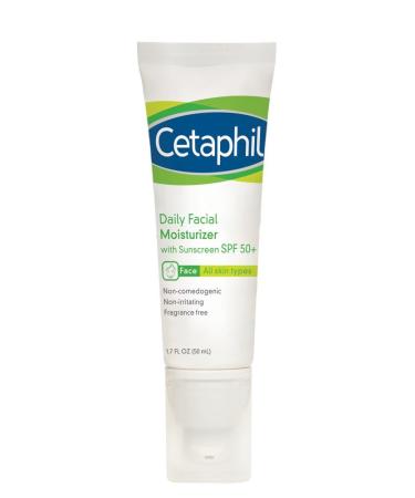 Cetaphil Daily Facial Moisturizer with Sunscreen SPF 50+ 1.7 Fluid Ounce