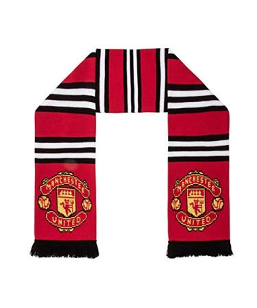 Manchester United FC Authentic EPL Stripe Scarf - UK Import, Red,white,black, 5ft