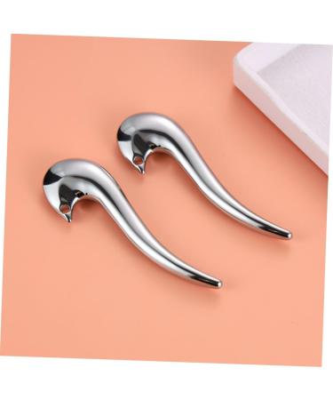 Beavorty 2pcs Metal Acupuncture Stick Eye Massager Tool Facial Massagers for Women Acupoint Massager Eye Scraping Massager Eye and Nose Massager Eye Roller Eyes Scraper Zinc Alloy 10.00X3.20X3.00CMx2pcs Silverx2pcs - Buy Online on GoSupps.com