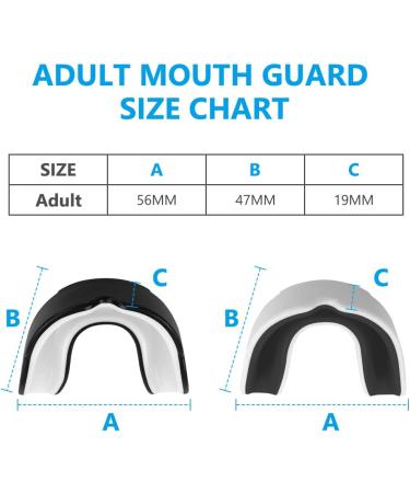 Flintronic Sports Mouthguard - 2-Piece Dental Protection for Rugby Boxing MMA Taekwondo & More - Portable Hygiene Case - Adult Black & White - Buy Online on GoSupps.com